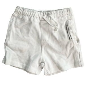 Zara White Casual Shorts with Drawstring Waistband